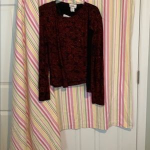 J.B.S sparkling red 2- pc set camisole and jacket